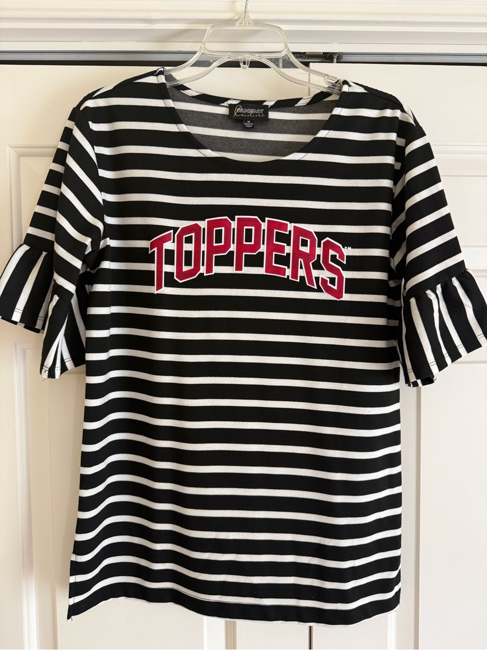 WKU Topper Striped Ruffle-Sleeve Women's Tee